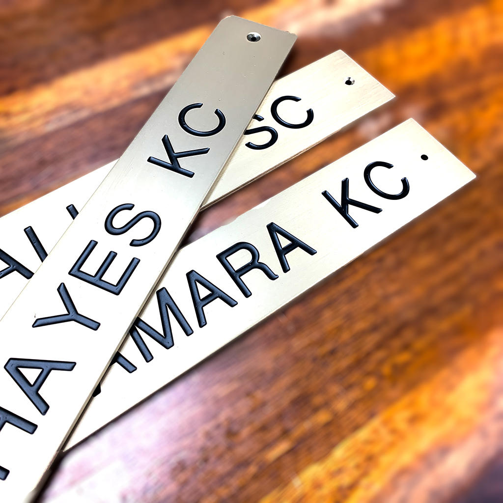 engraved brass sign for king council oct 2022